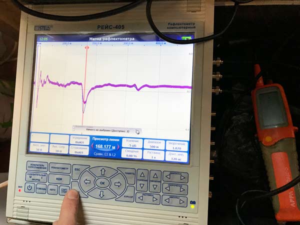 поиск повреждения кабеля