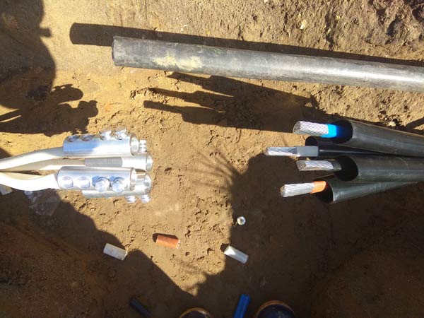 установка соединительной муфты на кабель