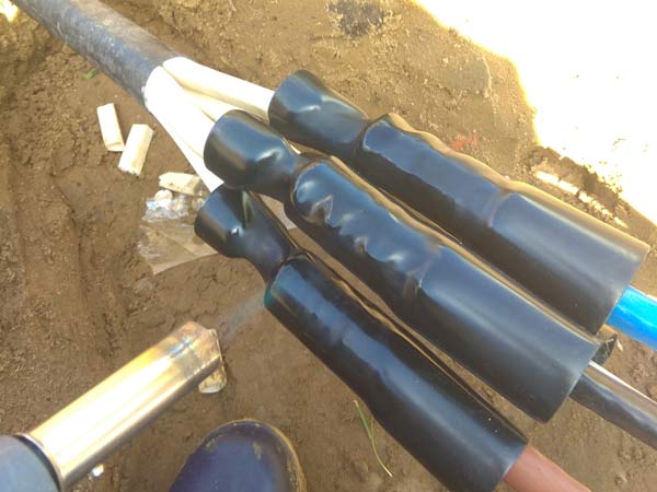 установка соединительной муфты на кабель