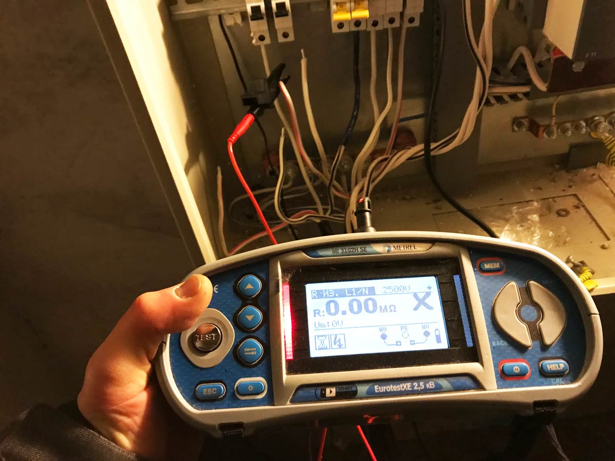 поиск повреждения кабельных линий - замер сопротивления изоляции